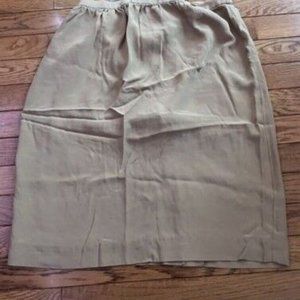 Liz Claiborne Brown Silk Straight Skirt, Size Petite 12, Business Casual NWT